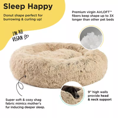 Product Best Friends by Sheri The Original Calming Shag Fur Donut Cuddler Cat & Dog Bed