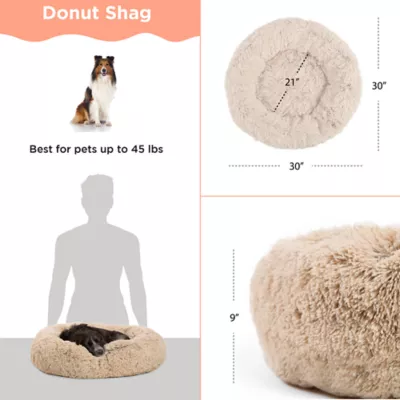 Product Best Friends by Sheri The Original Calming Shag Fur Donut Cuddler Cat & Dog Bed