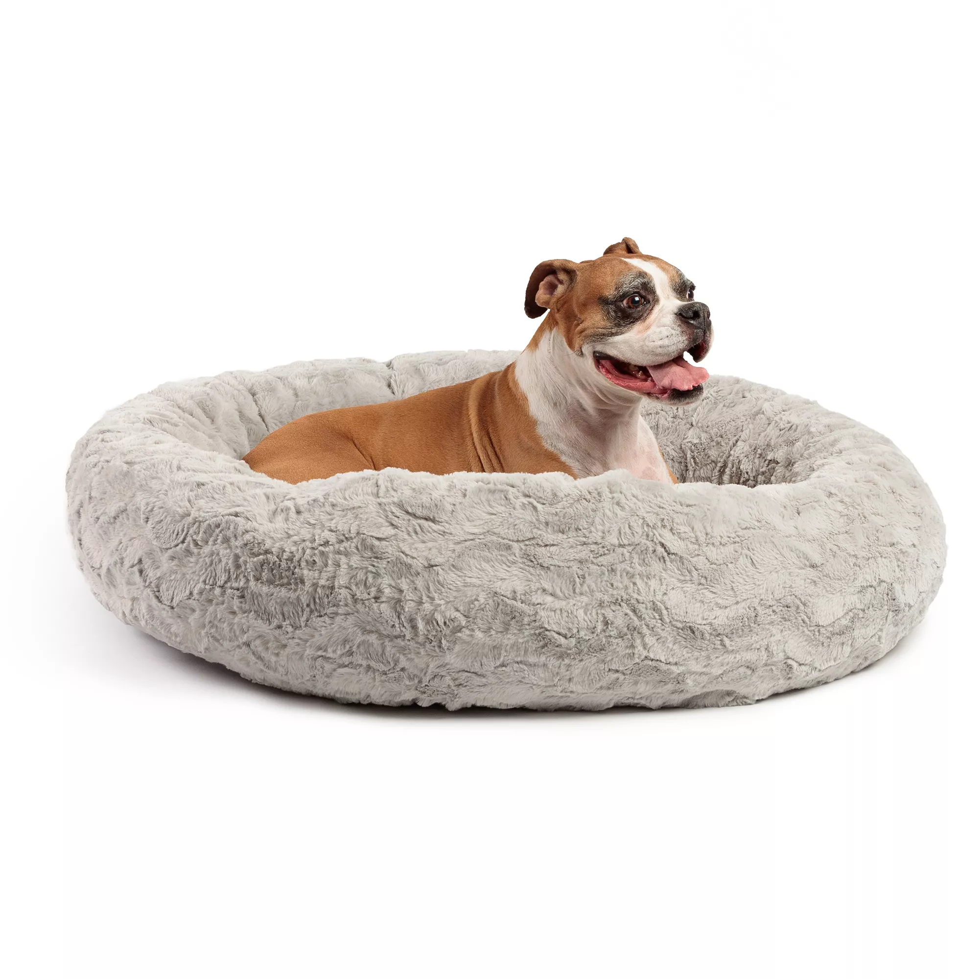 Best Friends by Sheri Calming Lux Fur Donut Cuddler Bolster Cat & Dog Bed