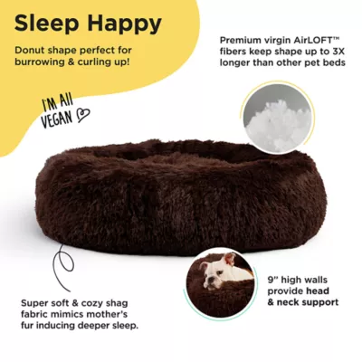Product Best Friends by Sheri The Original Calming Faux Shag Fur Donut Cuddler Cat & Dog Bed