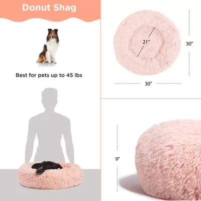 Product Best Friends by Sheri The Original Calming Faux Shag Fur Donut Cuddler Cat & Dog Bed