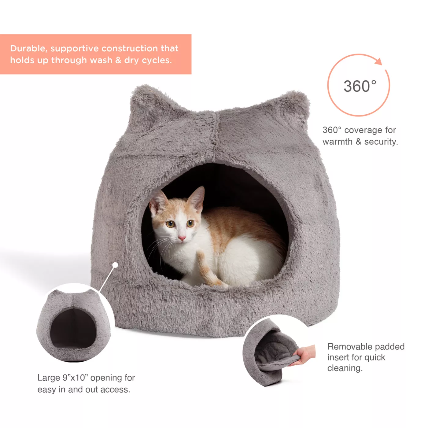 Best Friends by Sheri Meow Hut Covered Dog Cat Bed