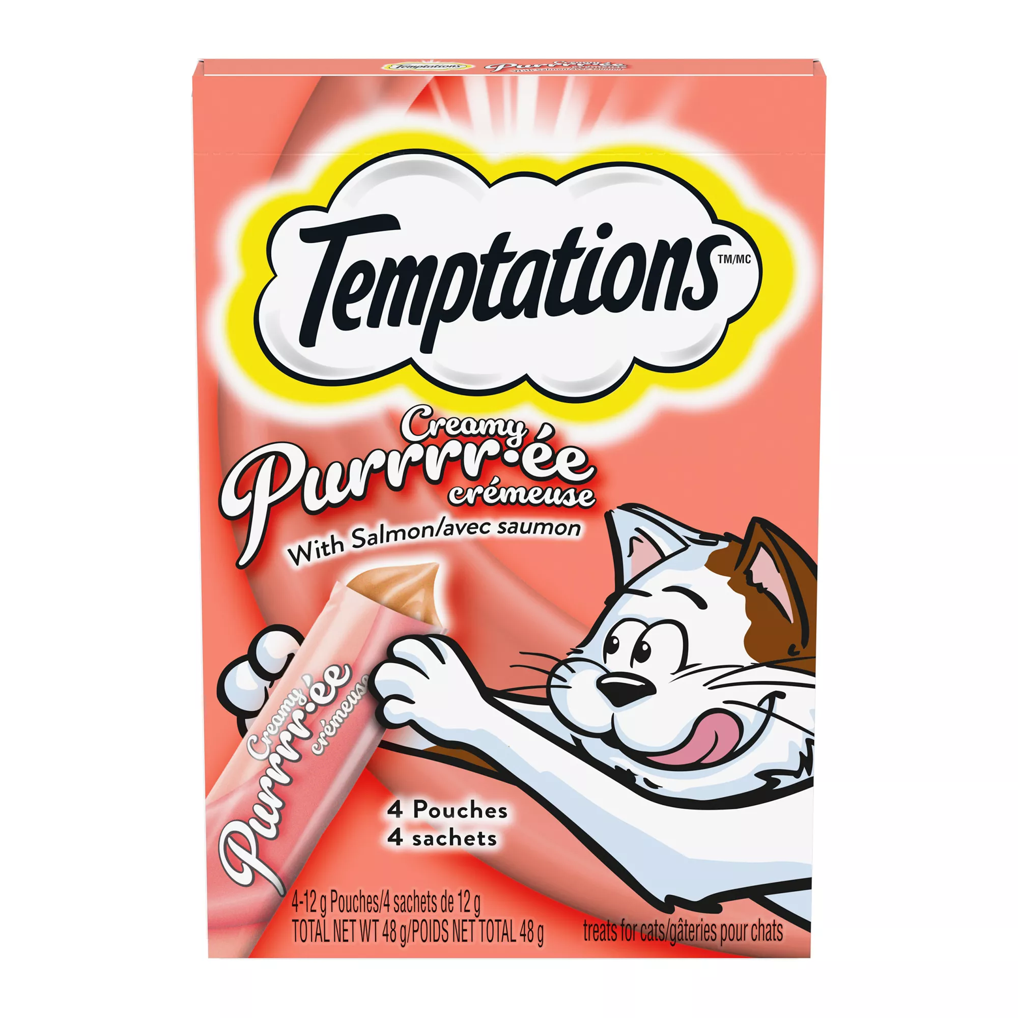 Temptations Creamy Puree Salmon Lickable Cat Treats