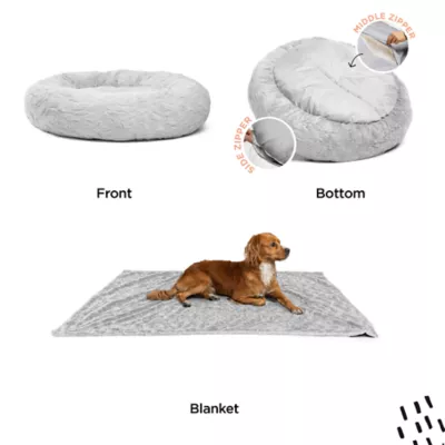 Product Best Friends by Sheri Donut Lux Bed & Throw Blanket 2 Piece Cat and Dog Bundle Set