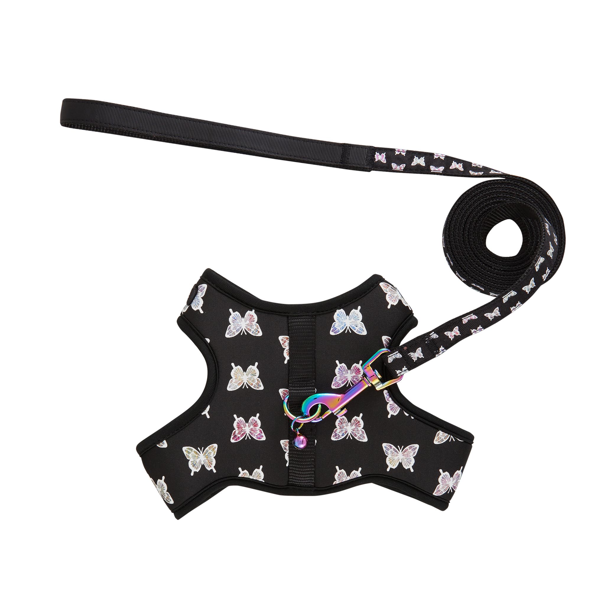 Whisker City Kitten Purple Moons Cat Leash & Harness Combo