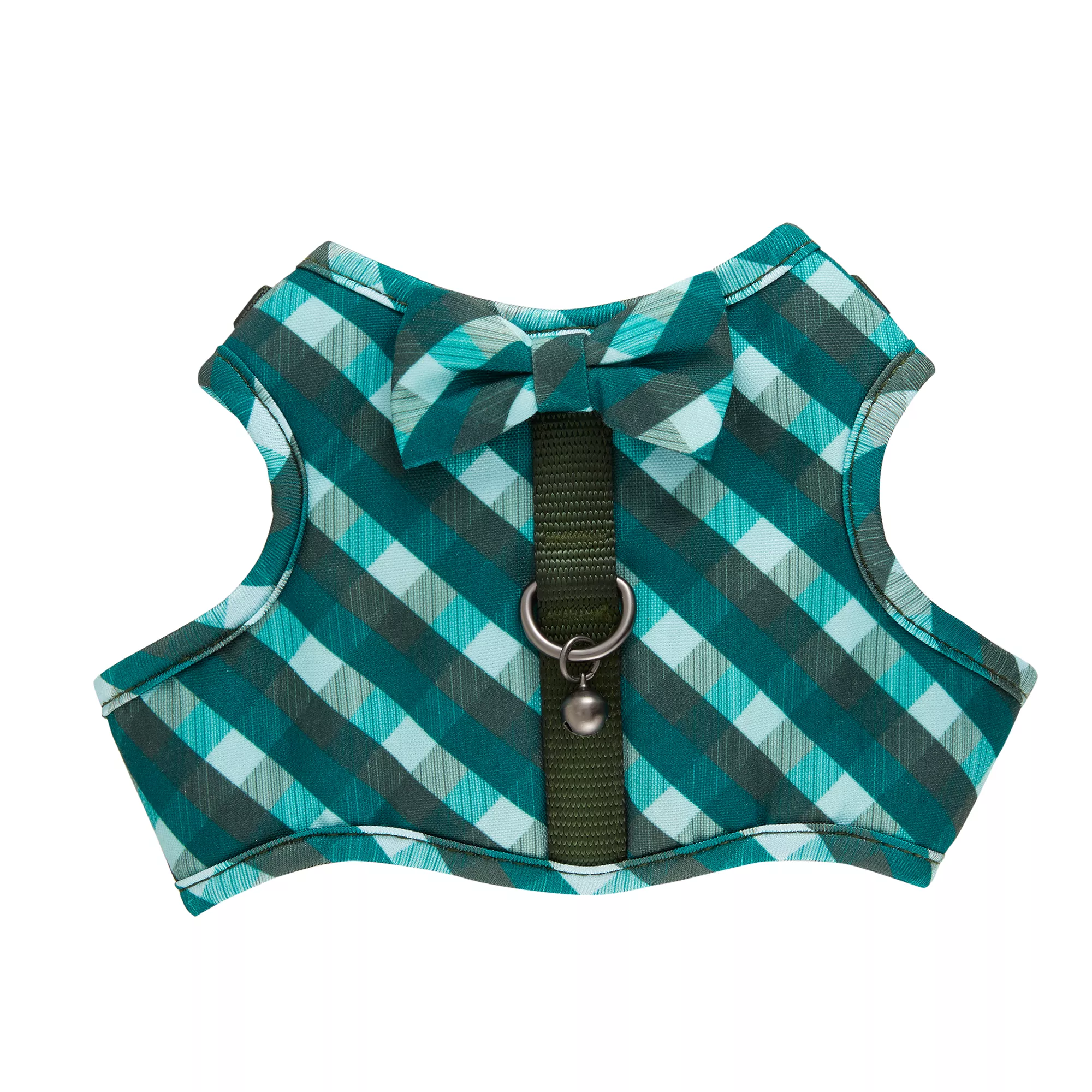 Whisker City® Green Plaid Cat Leash & Harness Combo