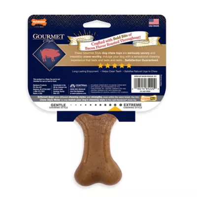 Product Nylabone® Gourmet Wishbone Chew Dog Toy - Bacon
