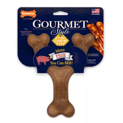 Product Nylabone® Gourmet Wishbone Chew Dog Toy - Bacon