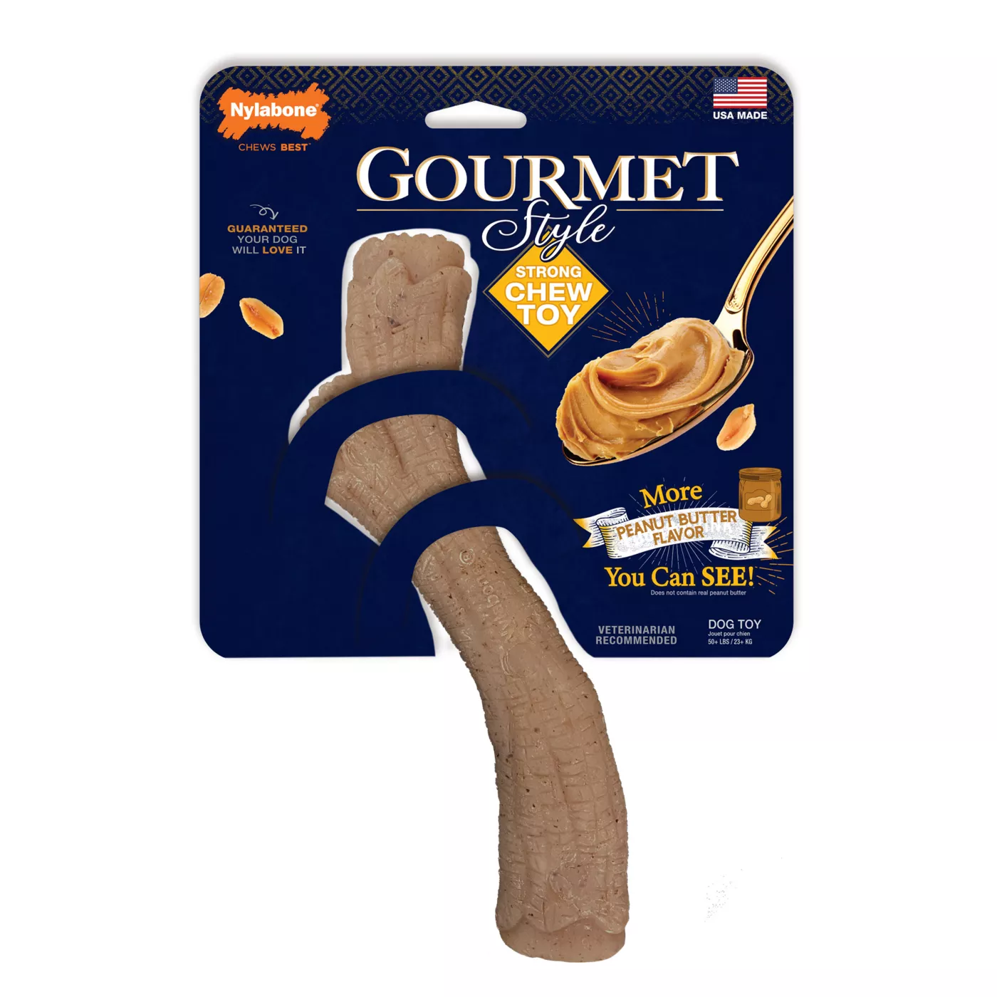 Nylabone Gourmet Stick Dog Toy Peanut Butter