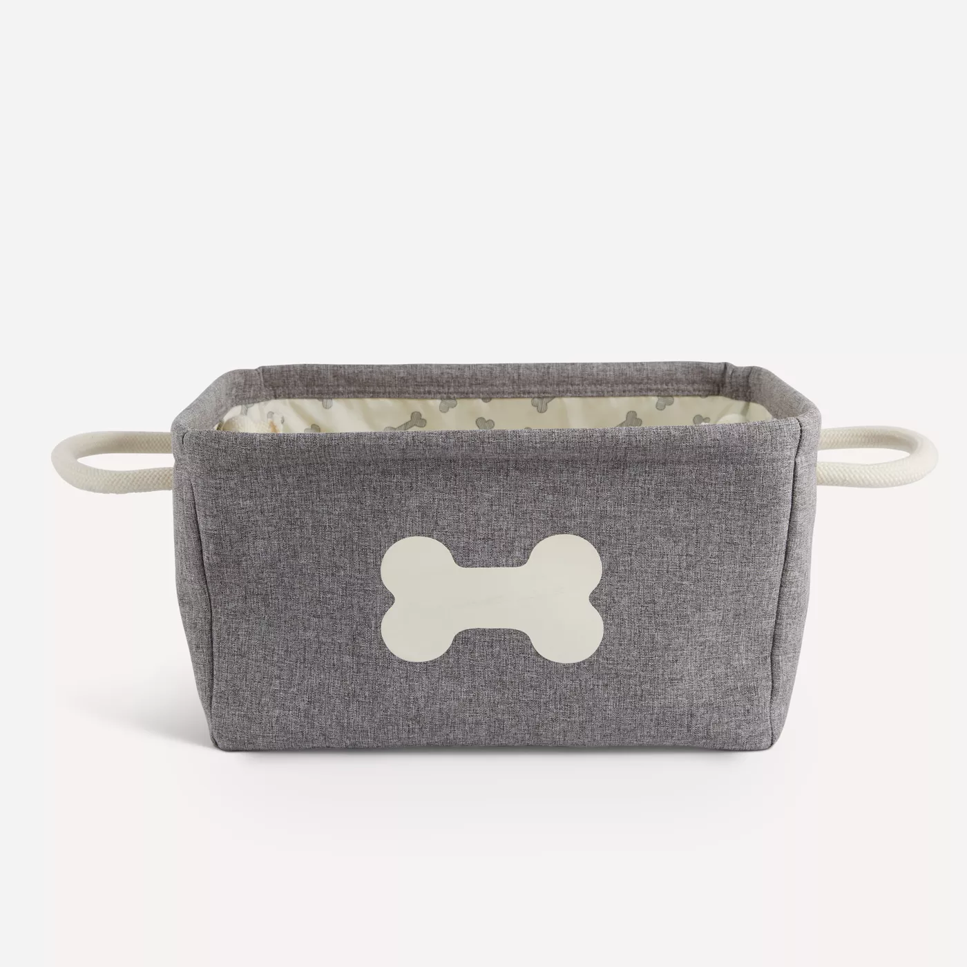 Grey dog toy box best sale