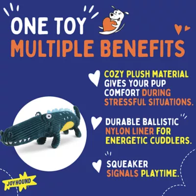 Product Joyhound® Bite Shield™ Protection Plush Crocodile Dog Toy - Squeaker, Crinkle