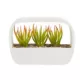 Product Top Fin White Planter with Artificial Plants