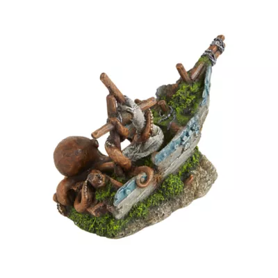 Product Top Fin® Pirate Ship with Octopus Aquarium Ornament