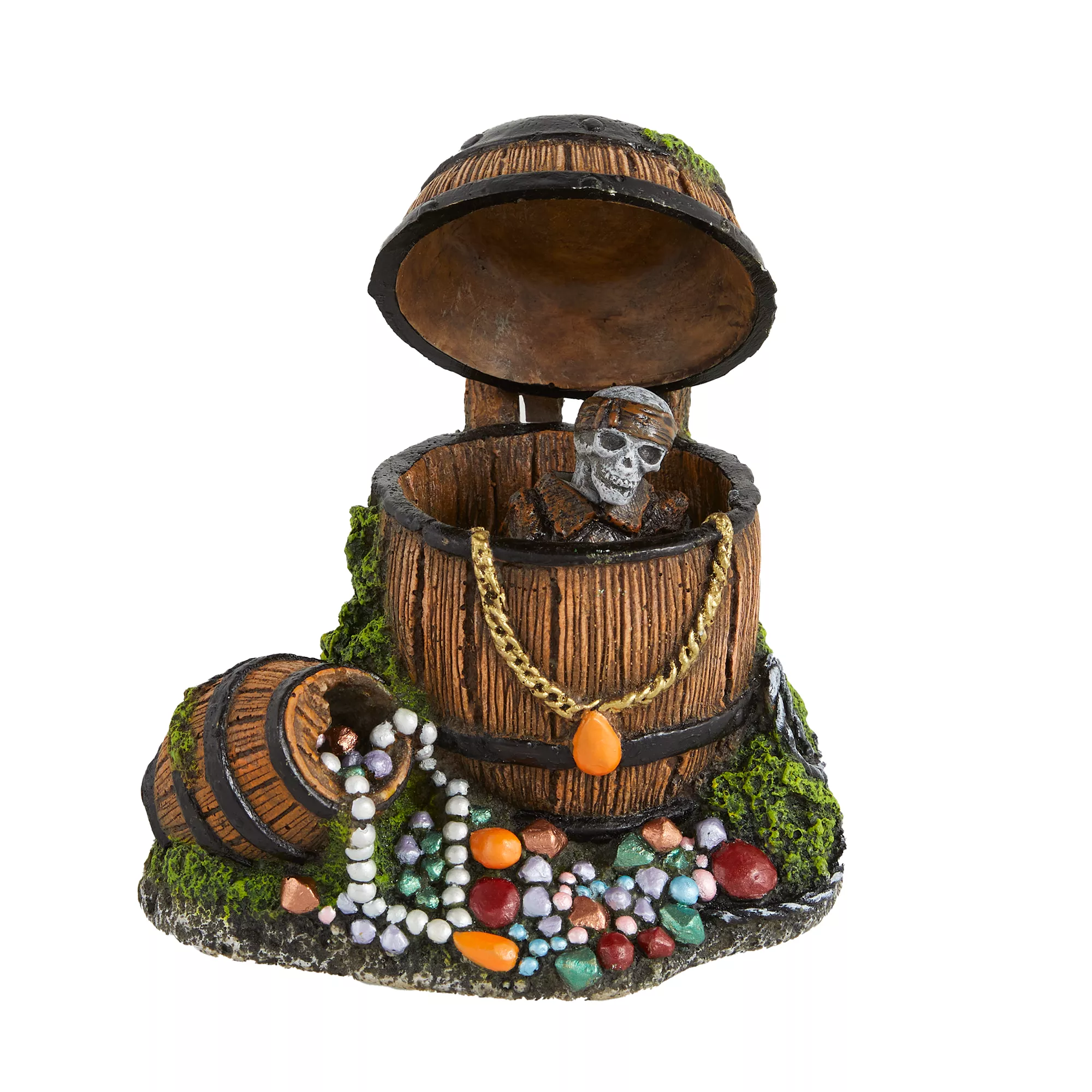 Top Fin® Pirate in a Barrel Bubbler & Aquarium Ornament