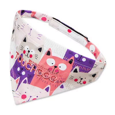 Product Touchdog Head-Popper Fashion Designer Printed Velcro Dog Bandana