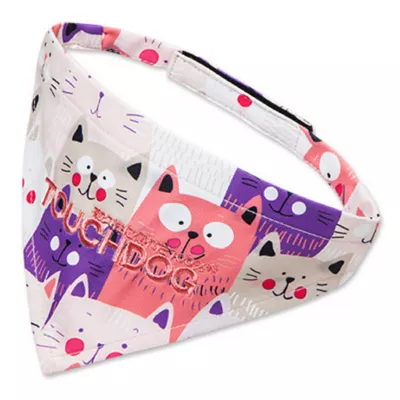 Touchdog Head-Popper Fashion Designer Printed Velcro Dog Bandana - Image 1