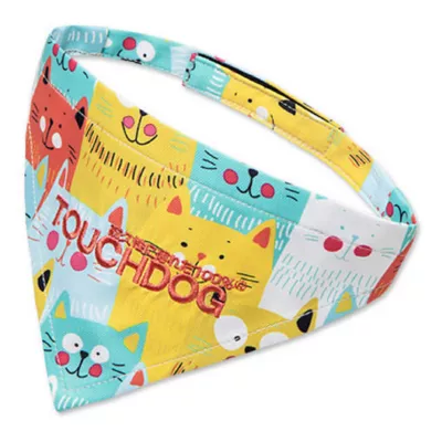 Product Touchdog Head-Popper Fashion Designer Printed Velcro Dog Bandana