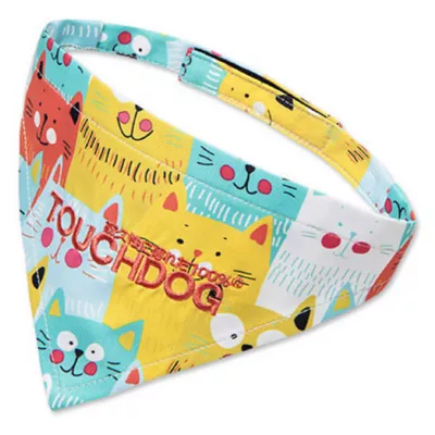 Product Touchdog Head-Popper Fashion Designer Printed Velcro Dog Bandana