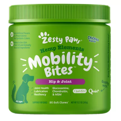 Product Zesty Paws Hemp Elements Mobility Bites for Dogs - Chicken Flavor - 90 Ct