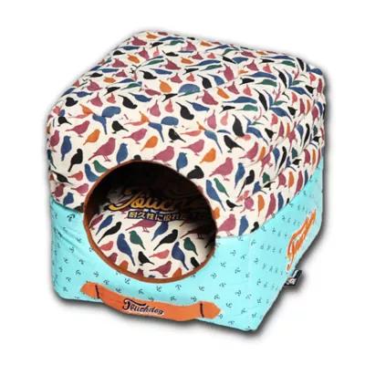 Product Touchdog Chirpin-Avery Convertible and Reversible Squared 2-in-1 Collapsible Dog House Bed