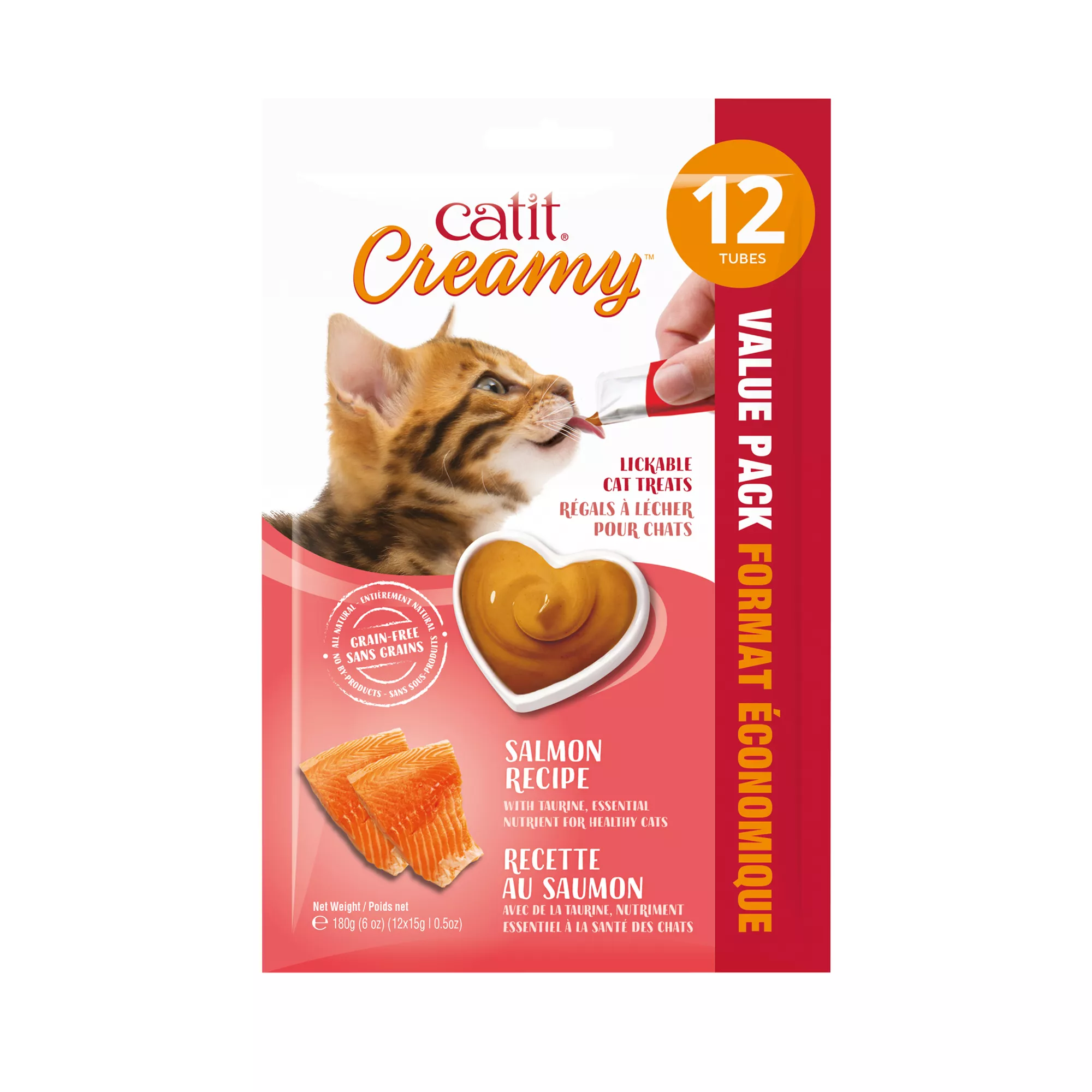 Catit Creamy Lickable Salmon Cat Treat - 12 packs