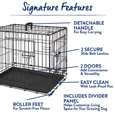 Top Paw® Double Door Folding Wire Dog Crate w/ Divider Panel - Leak Prook Tray; Metal, SM-XL - Image 5