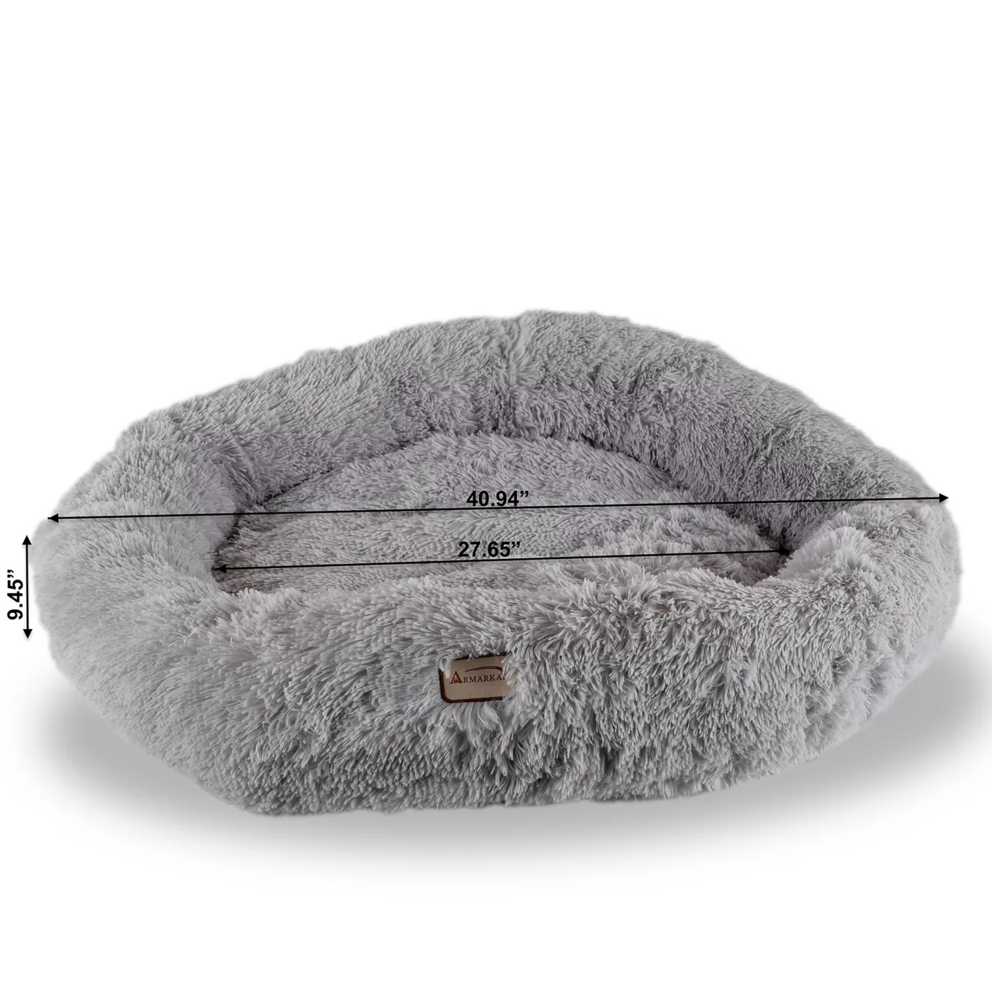 Armarkat Extra Large Fluffy Gray Round Cat Bed