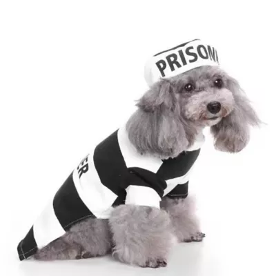 Pet Life Halloween Striped Retro Inmate Prisoner Uniform Dog & Cat Costume - Image 4