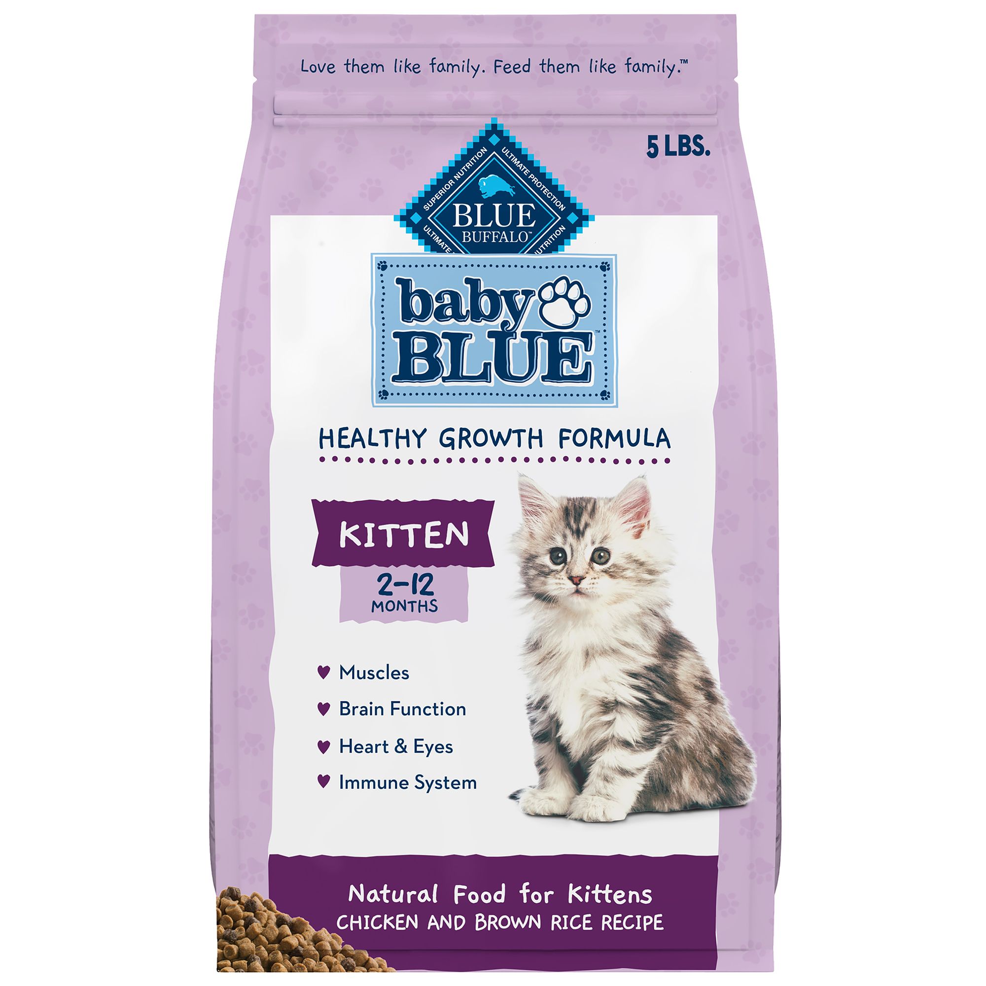 Blue Buffalo Baby Blue Healthy Growth Formula Chicken and Brown Rice Dry Kitten Food 5 lb