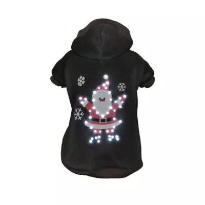 Pet Life LED Lighting Juggling Santa Hooded Dog Sweatshirt - Image 1