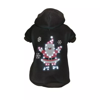 Pet Life LED Lighting Juggling Santa Hooded Dog Sweatshirt - Image 1