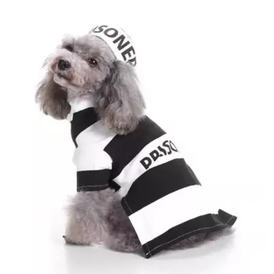 Product Pet Life Halloween Striped Retro Inmate Prisoner Uniform Dog & Cat Costume