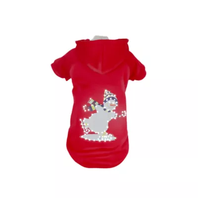 Pet Life LED Lighting Holiday Snowman Hooded Dog Sweatshirt - Image 1