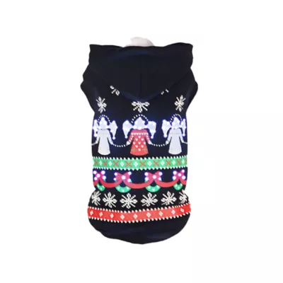 Pet Life LED Lighting Patterned Holiday Hooded Dog Sweatshirt - Image 1