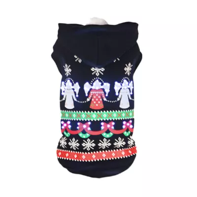 Pet Life LED Lighting Patterned Holiday Hooded Dog Sweatshirt - Image 1