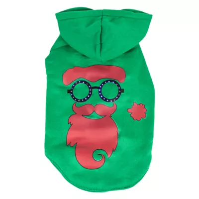 Pet Life LED Lighting Cool Santa Shades Hooded Dog Sweatshirt - Image 1