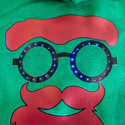 Pet Life LED Lighting Cool Santa Shades Hooded Dog Sweatshirt - Image 4