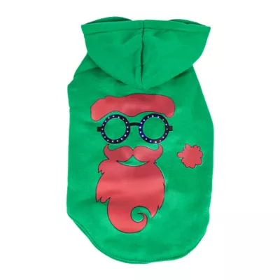 Pet Life LED Lighting Cool Santa Shades Hooded Dog Sweatshirt - Image 1