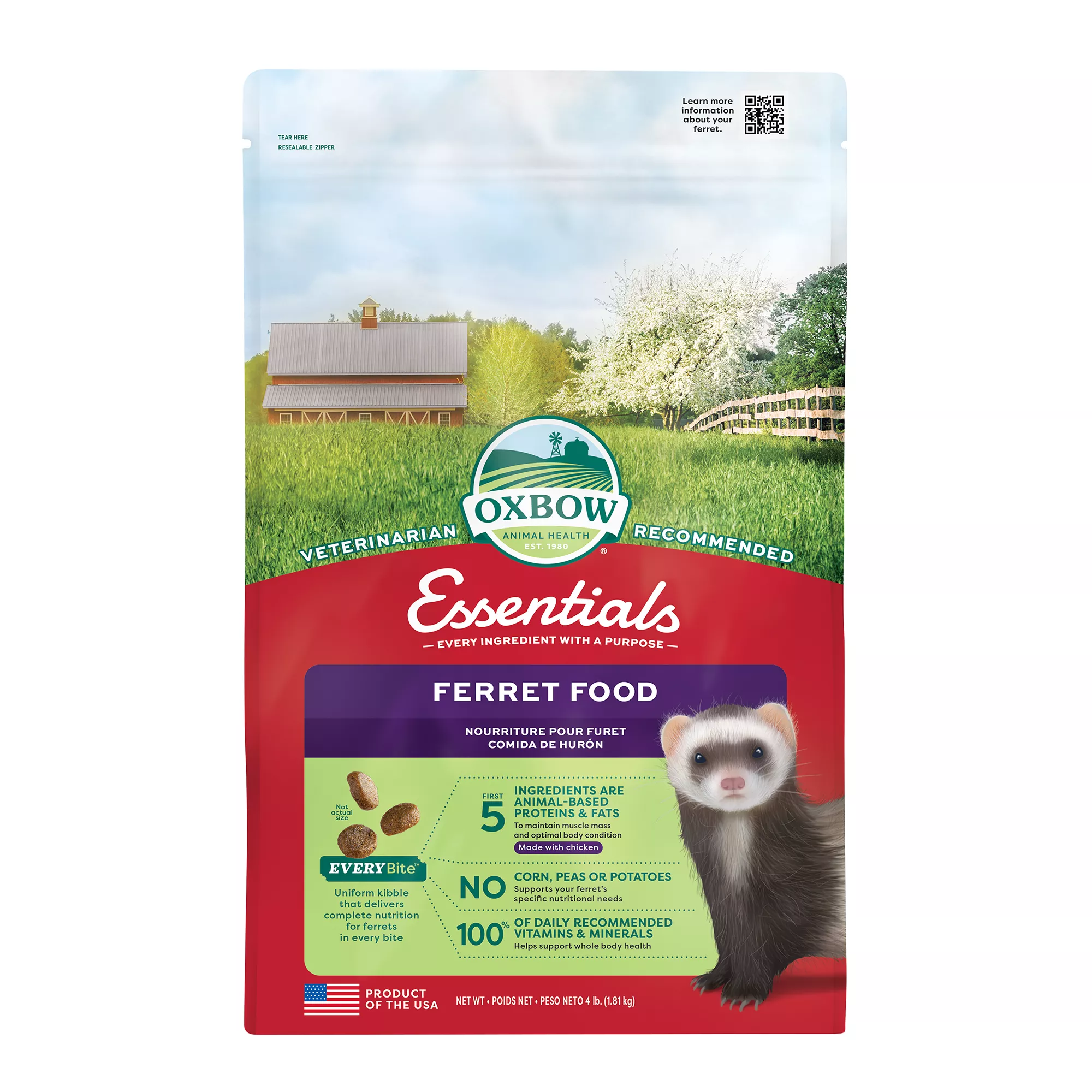 Oxbow Essentials Ferret Pellets - 4lb