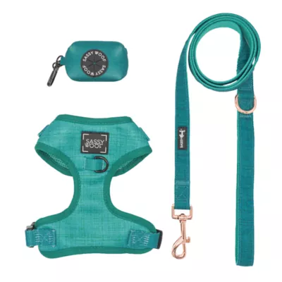 Sassy Woof Napa Dog Harness, Leash and Waste Bag Holder Bundle - Image 1