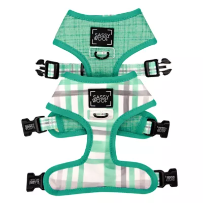 Product Sassy Woof Wag Your Teal Dog Harness, Leash and Waste Bag Holder Bundle