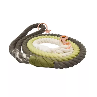 Product Sassy Woof Ombre Olive Dog Rope Leash: 5-ft long