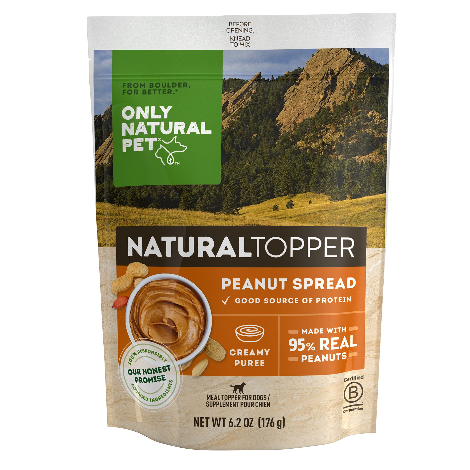 Only Natural Pet Dog Food Topper Peanut Spread Natural 6.2 oz