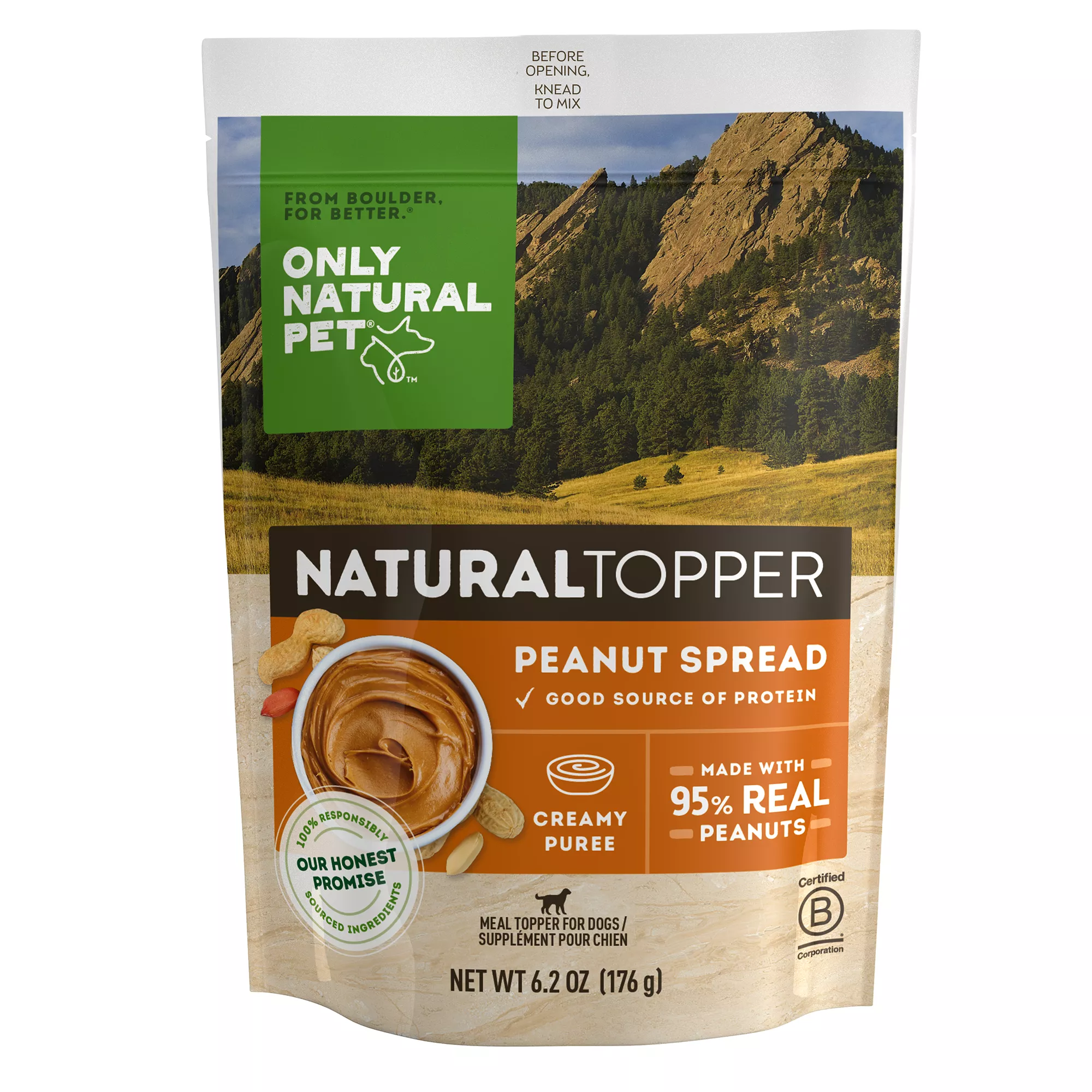 Only Natural Pet Dog Food Topper Peanut Spread - Natural, 6.2 Oz.