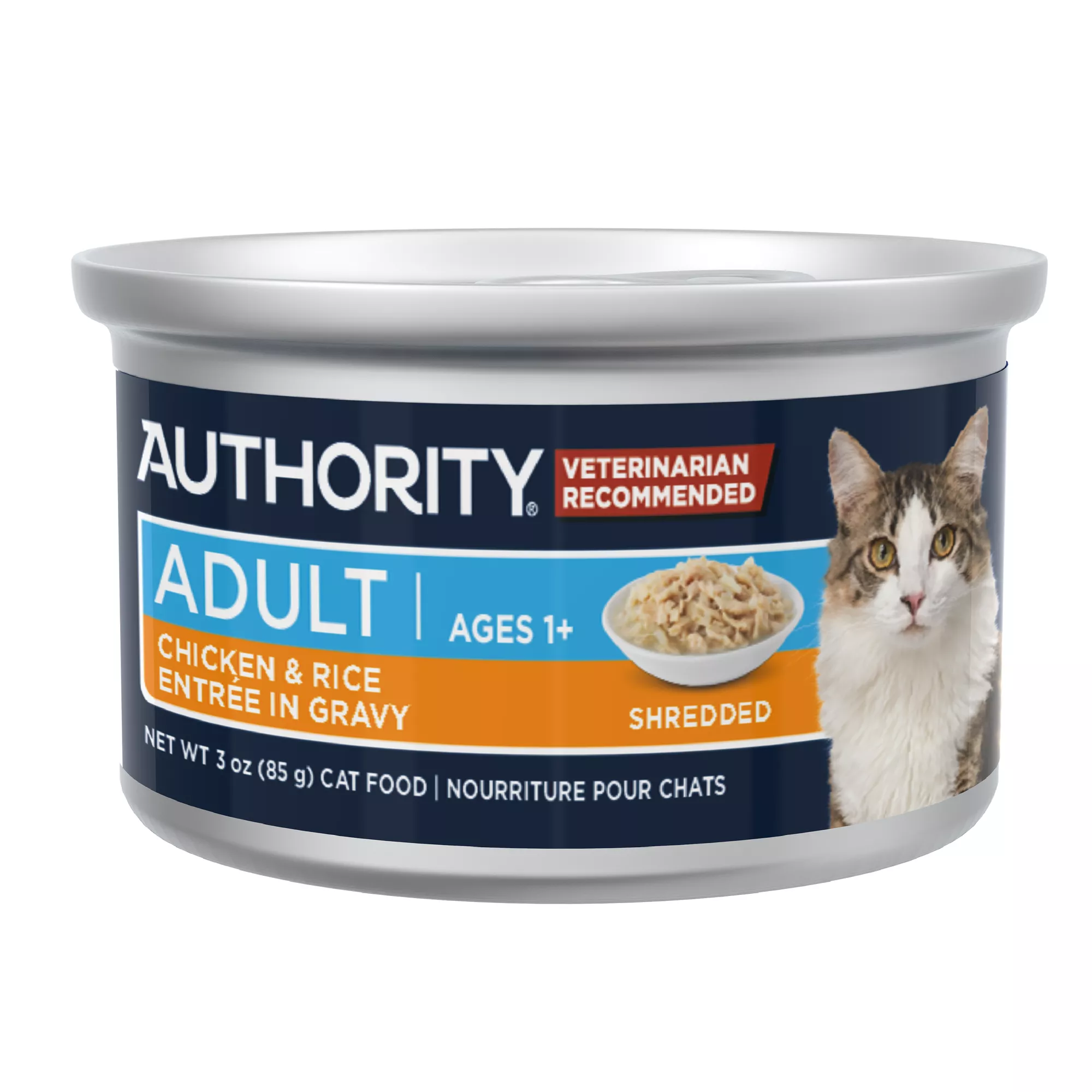 Authority Adult Wet Cat Food - Entree in Gravy Shredded, 3 Oz.