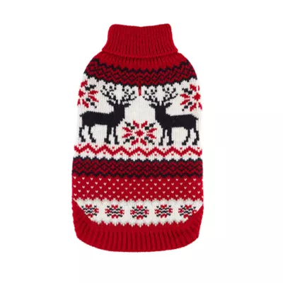 Hip Doggie Red Fair Isle Holiday Dog Sweater - Image 1