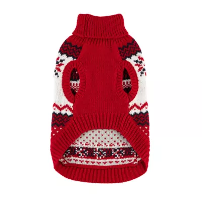 Hip Doggie Red Fair Isle Holiday Dog Sweater - Image 2