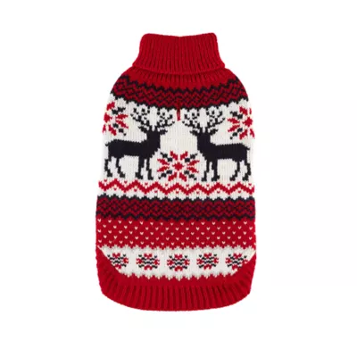 Product Hip Doggie Red Fair Isle Holiday Dog Sweater