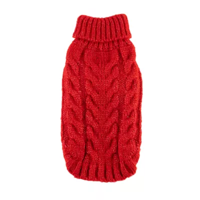 Hip Doggie Angora Cable Knit Dog Sweater - Image 1