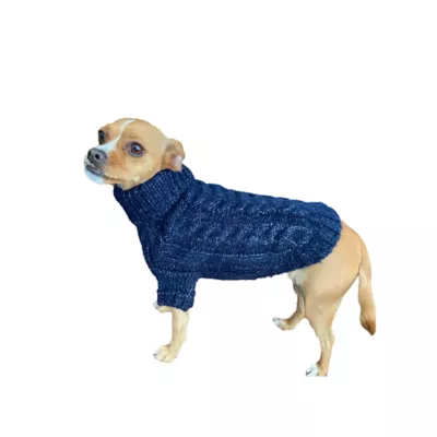 Hip Doggie Angora Cable Knit Dog Sweater - Image 3